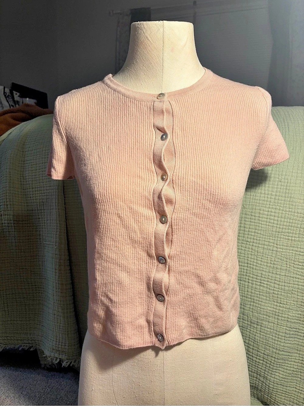 Elie Tahari Merino Wool Cardigan in Pink Size Small
